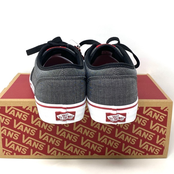 VANS Atwood Textile Black Grey Red Low Top Canvas Men’s Sneakers VN000KC46EZ - Picture 4 of 13
